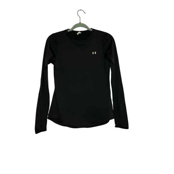 Under Armour ColdGear Black Fitted Fleece Lined Long Sleeve Top Size Small - Picture 1 of 6